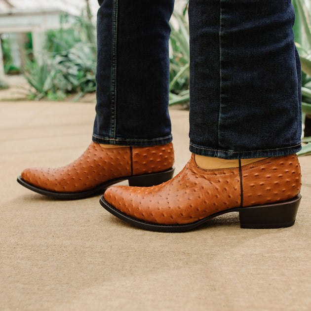 Soto Boots Mens Out of the Wild Cognac Ostrich Print Boots H50031