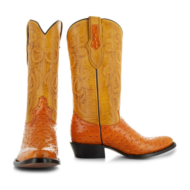 Soto Boots Mens Out of the Wild Cognac Ostrich Print Boots H50031