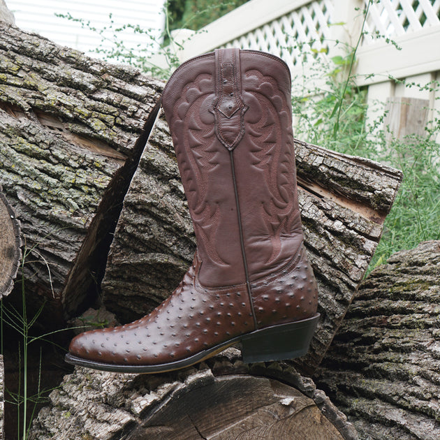 Men s Ostrich Print Cowboy Boots H7002