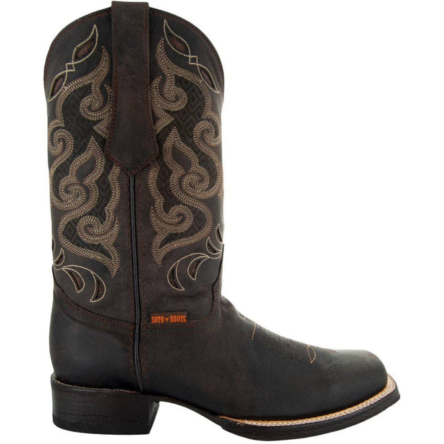 Black steel toe cowboy clearance boots