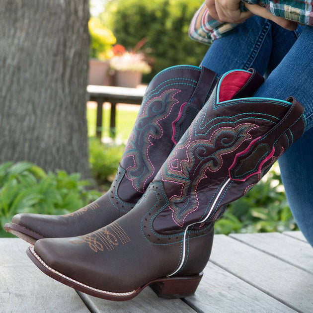 Ana Vaquera Western Boots | Women's Embroidered Square Toe