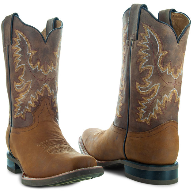 Soto Boots Men's Leather Square Toe Cowboy Boots H4005 | Soto