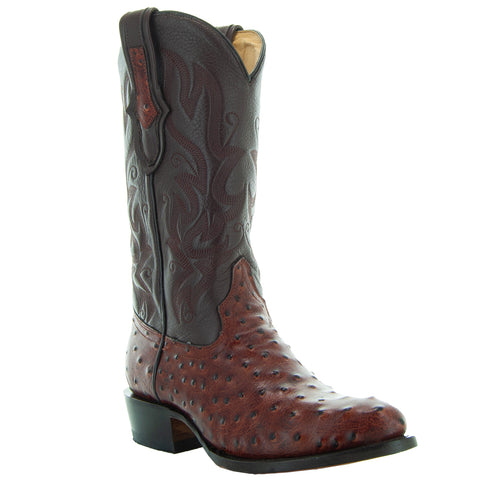 Men's Ostrich Print Cowboy Boots (H7002)