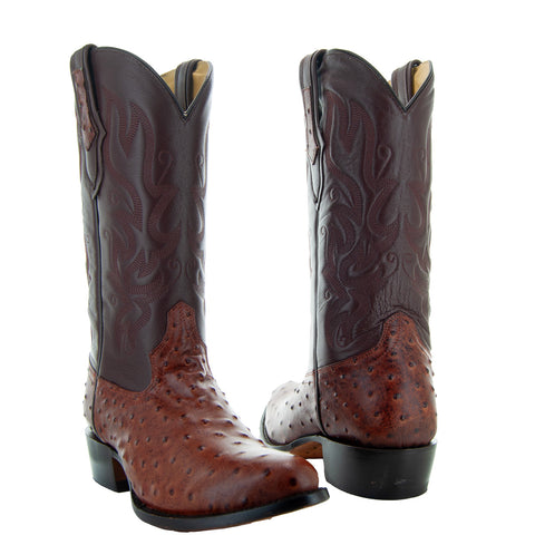 Men's Ostrich Print Cowboy Boots (H7002)