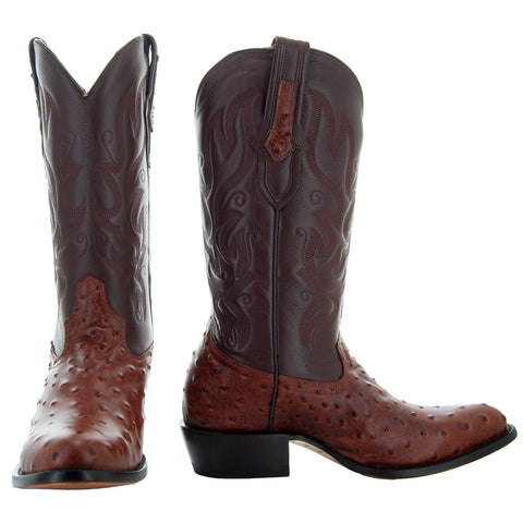 Men's Ostrich Print Cowboy Boots (H7002)