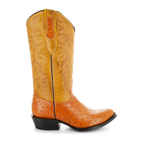 Soto Boots Mens Out of the Wild Cognac Ostrich Print Boots H50031