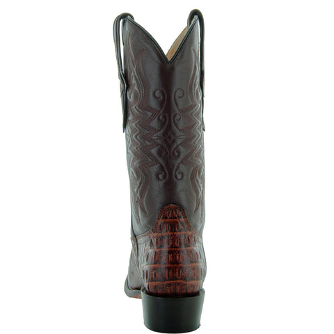 Soto Boots Men's Gator Tail Print Cowboy Boots Cognac (H7006)