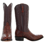 Soto Boots Men's Gator Tail Print Cowboy Boots Cognac (H7006)