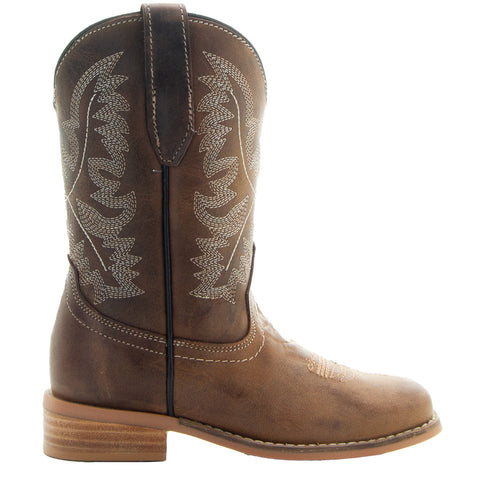 Brown Square Toe Kids Western Boots | Kids Western Dance Boots (K3004)