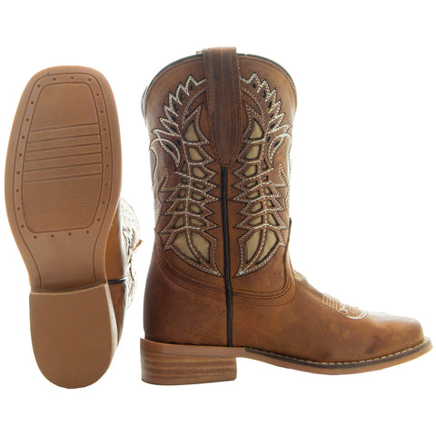 Kids' Tan Country Boots | Everyday Western Boots for Kids (K3007RU)