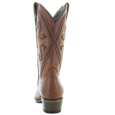 Cheyenne Cowgirl Boots | Women's Snipped Toe Tan Leather Boots (M50041)