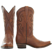 Cheyenne Cowgirl Boots | Women's Snipped Toe Tan Leather Boots (M50041)