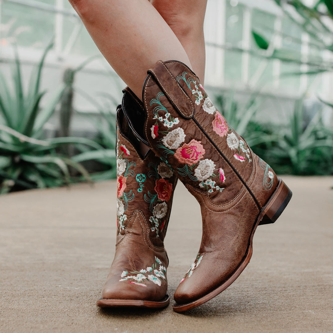 Jasmine Women s Square Toe Floral Cowgirl Boots M50043 Soto Boots