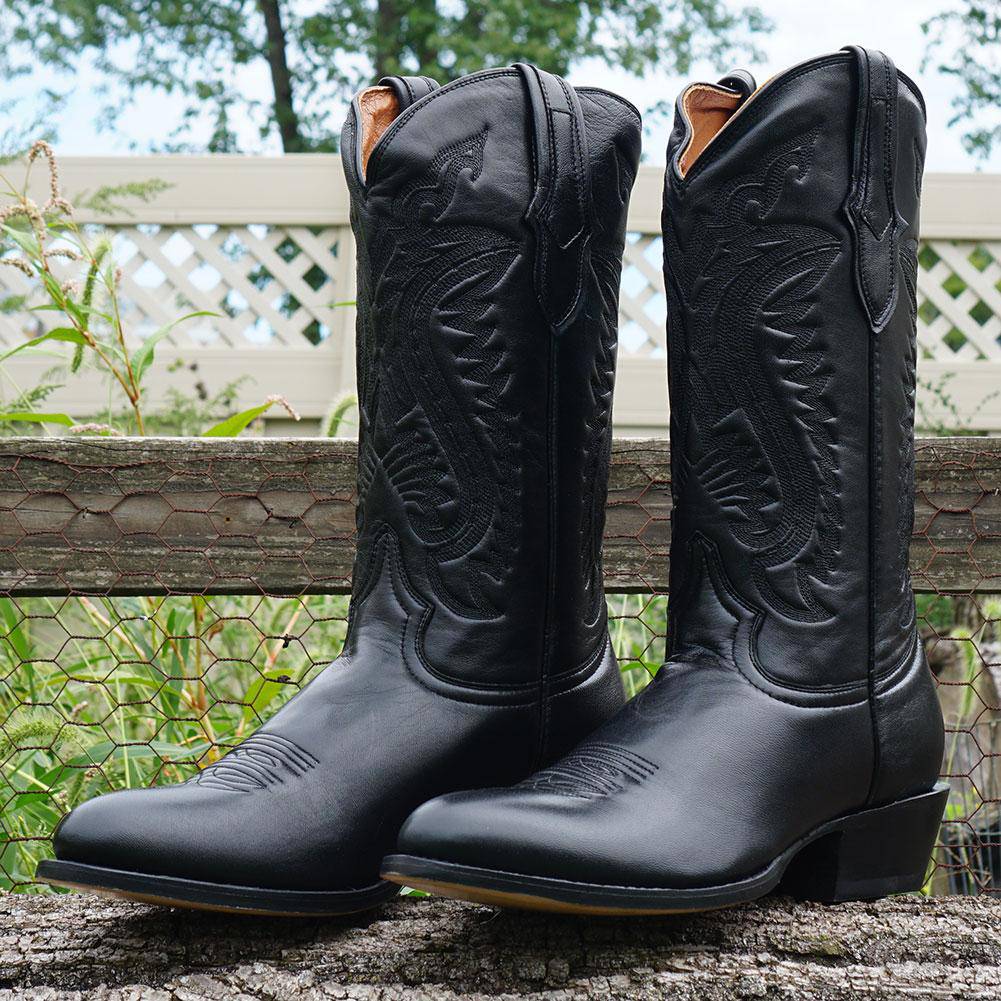 Black cowboy dress boots on sale