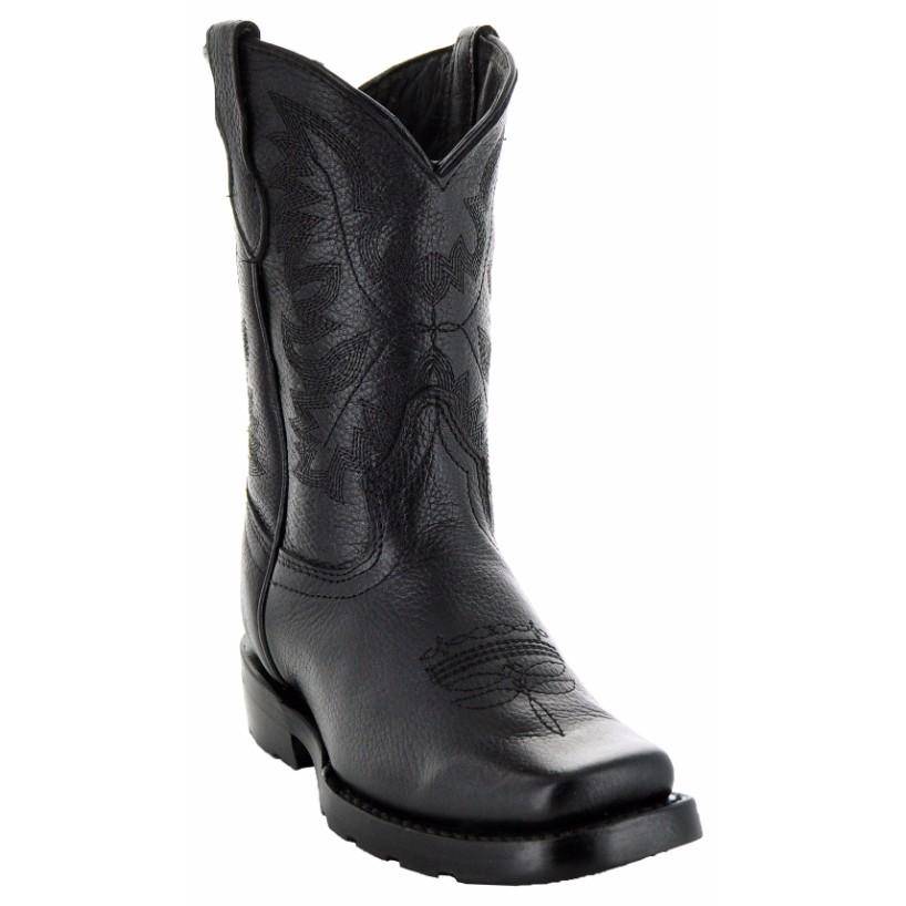 Kids black cowboy fashion boots