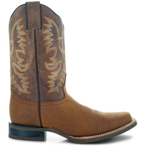Soto Boots Men's Leather Square Toe Cowboy Boots H4005 | Soto