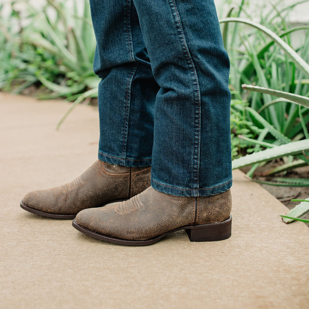 Soto Boots Mens Tan Distressed Leather Cowboy Boots Soto Boots