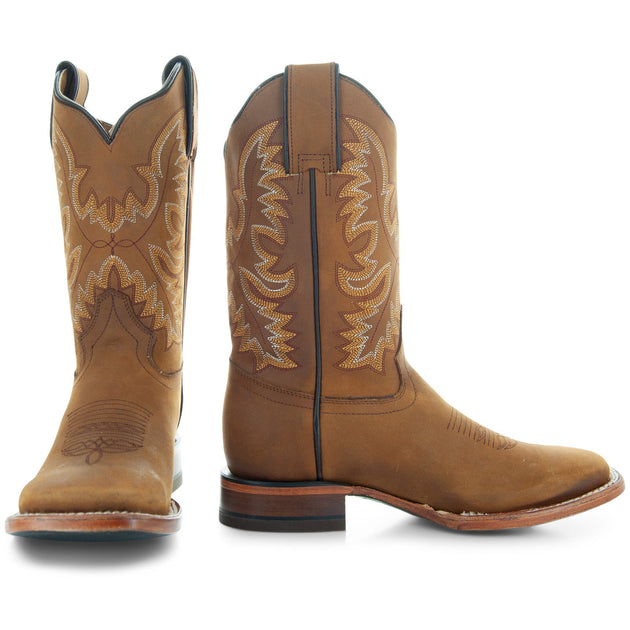 Soto Boots Women's Leather Square Toe Cowboy Boots M4008 | Soto Boots